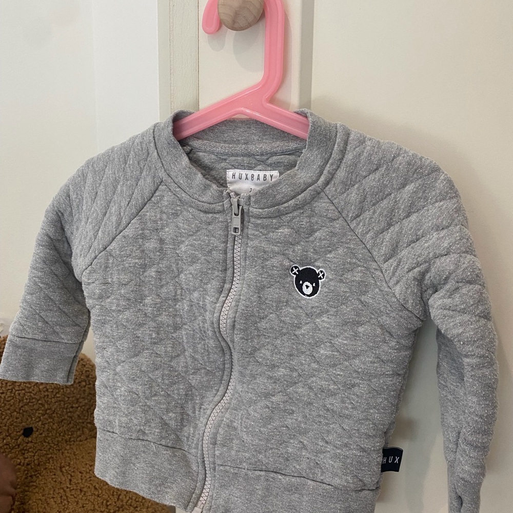 Huxbaby Quilted Gray Kids Sweatshirt